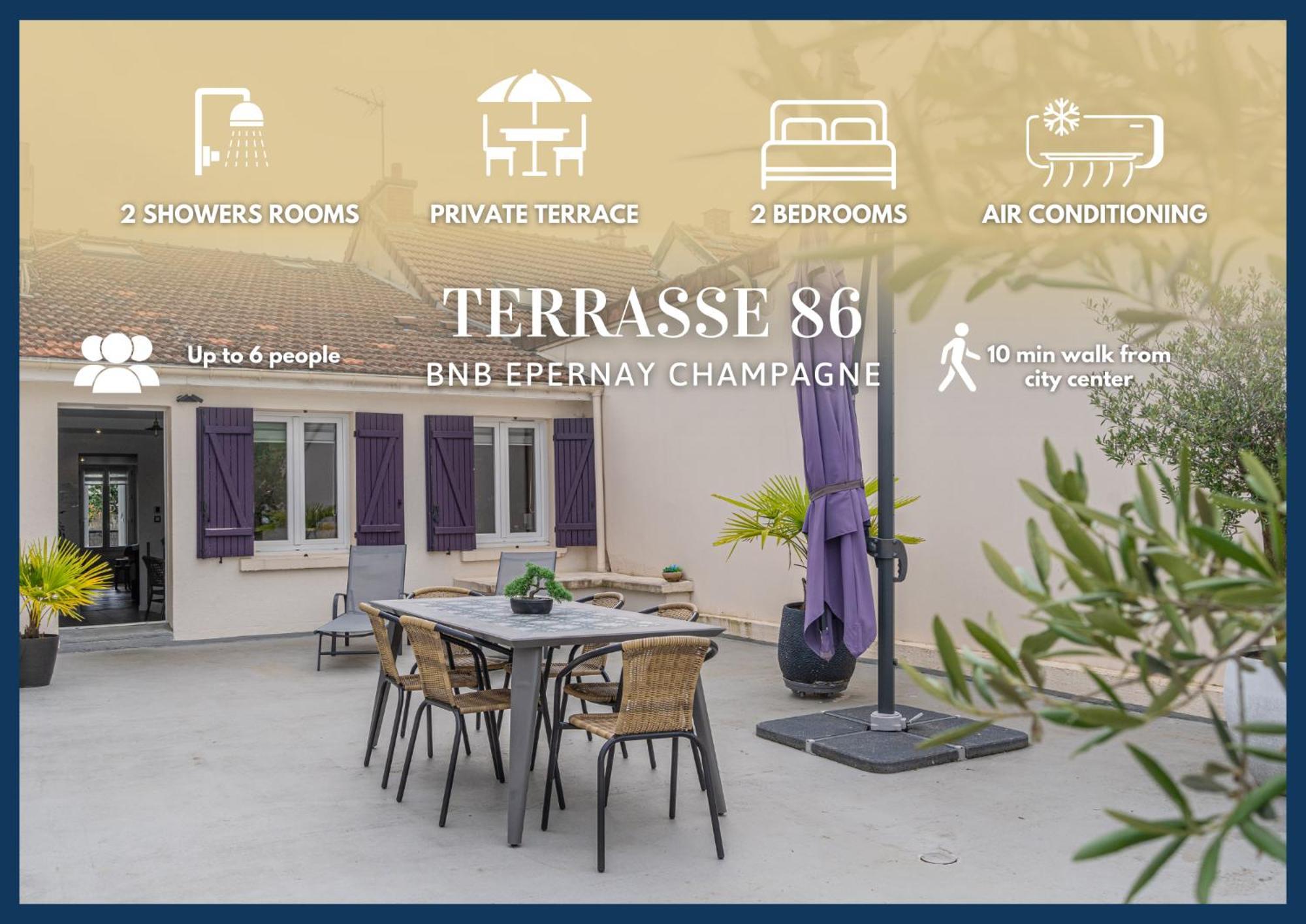 Terrasse 86 - Terrasse & Climatisation - 4-6 Personnes - Bnb Epernay Épernay Exterior foto